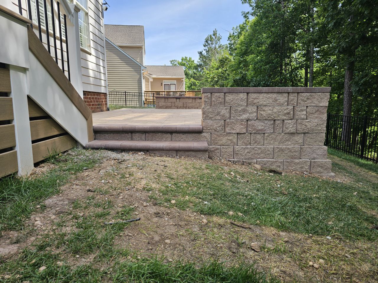 Paver Patio with Steps & Retaining Wall