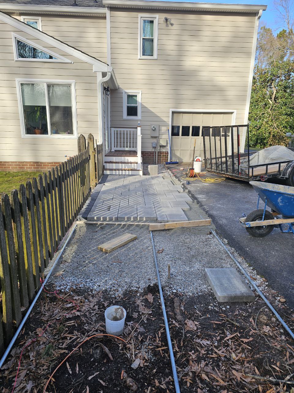 Paver Walkway — Installation Start