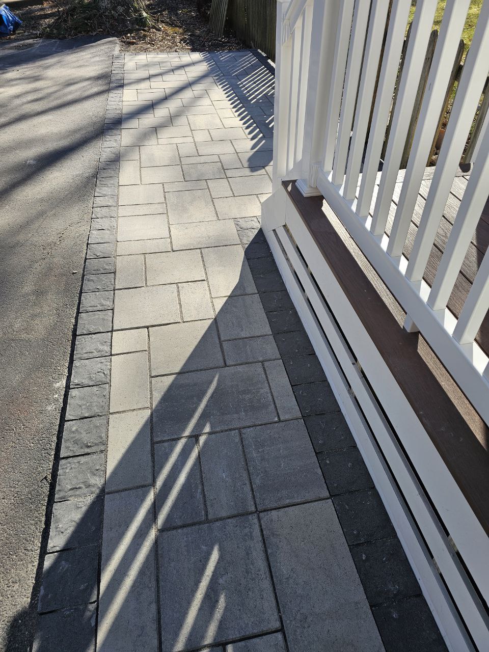 Paver Walkway — Completed Side View