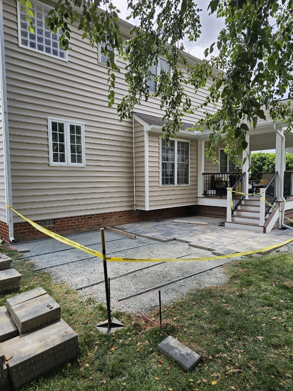 Curved Paver Patio — In Progress