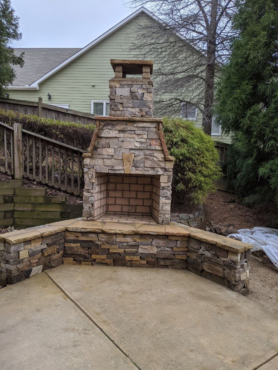 Custom Outdoor Stone Fireplace