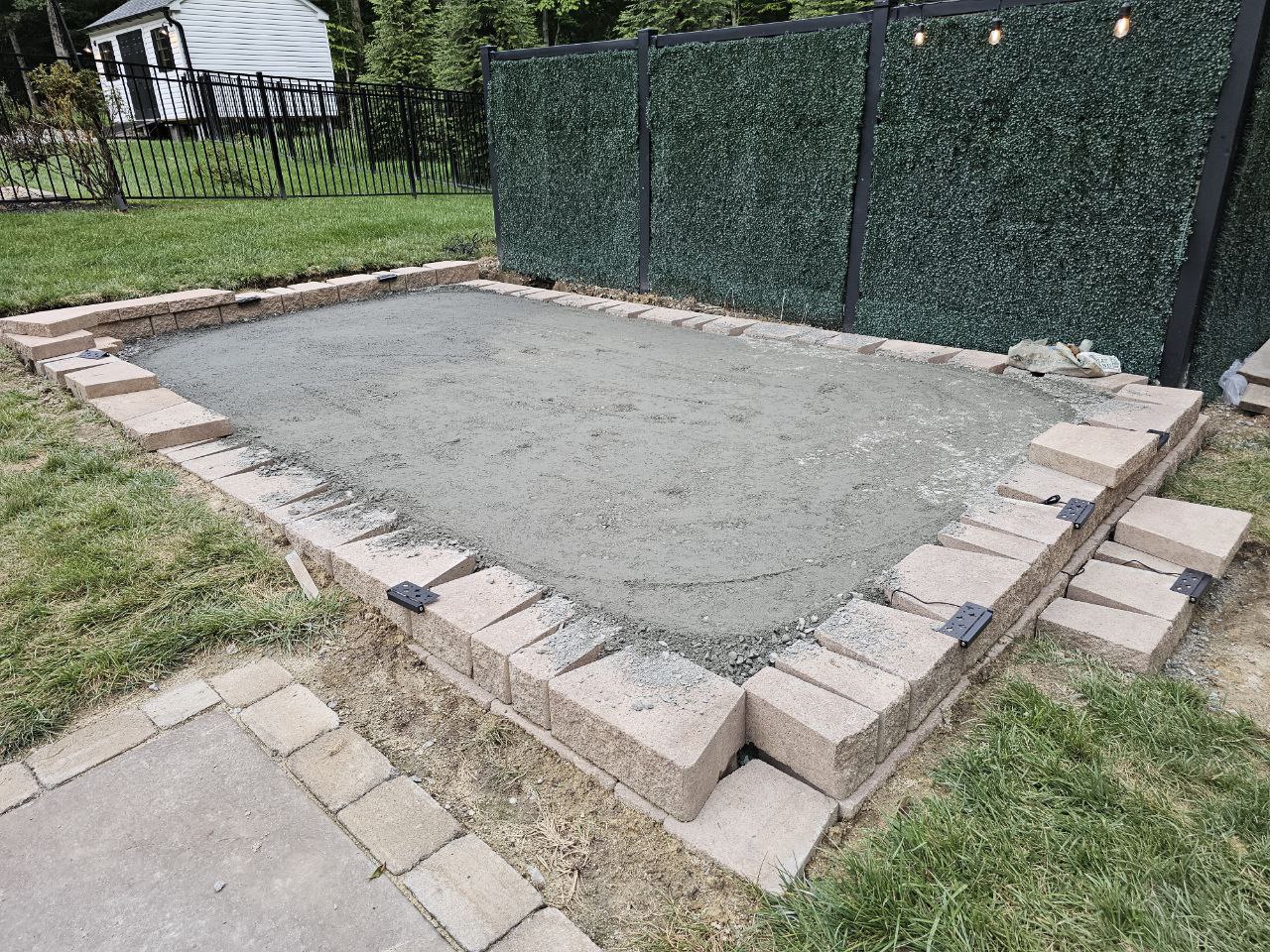 Paver Patio with Block Border — Base