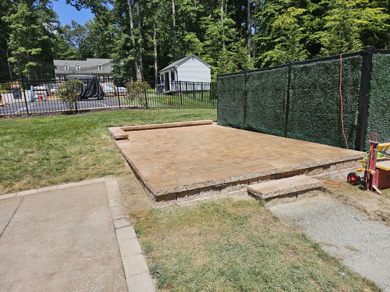 Paver Patio with Block Border — Completed