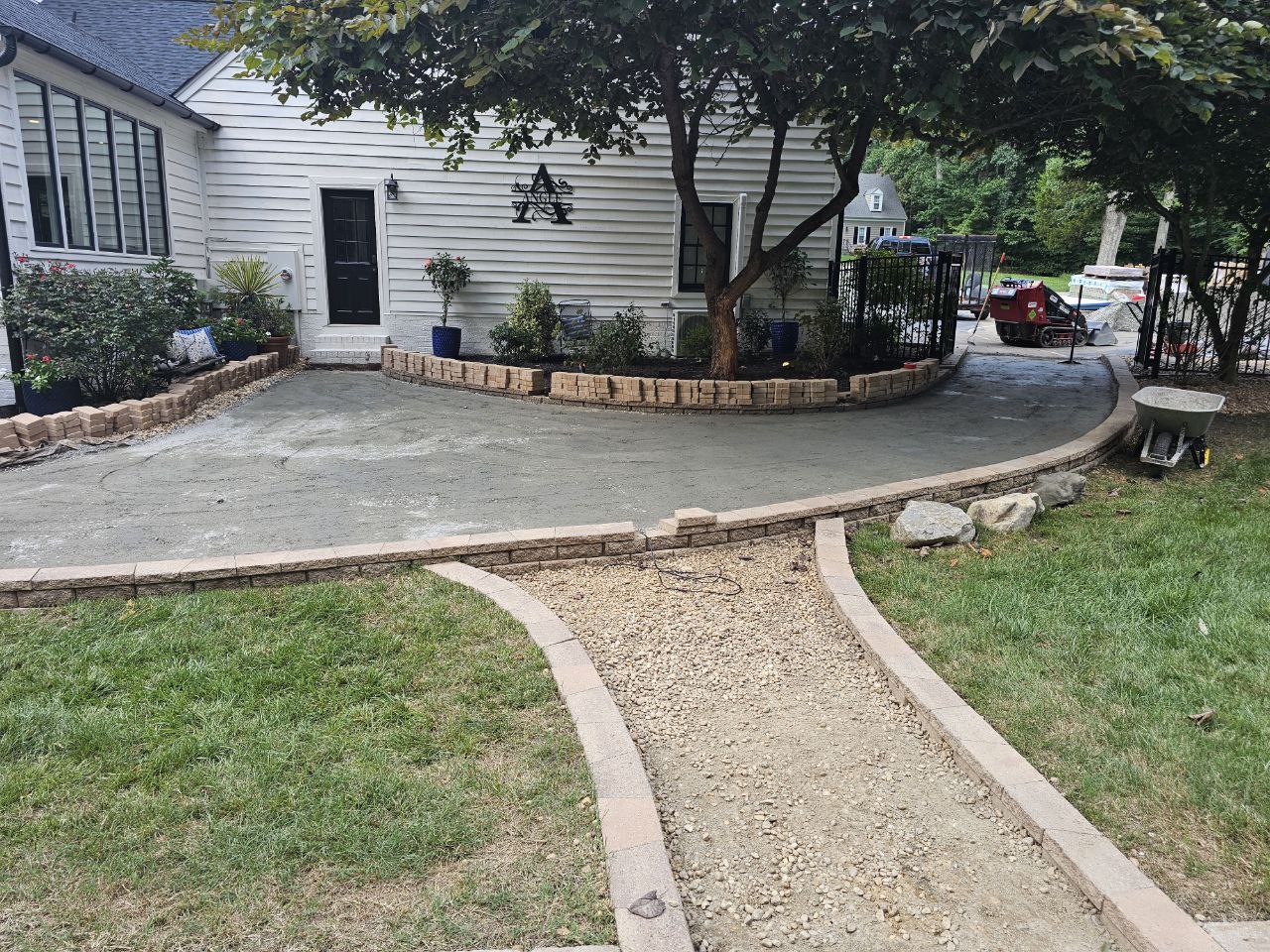 Curved Concrete Patio — Under Construction